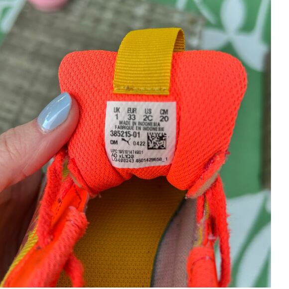 Puma RS-X³ Super Neon Toddler Sneakers Kids Size 2C – Pink/Yellow/Orange - Picture 7 of 7